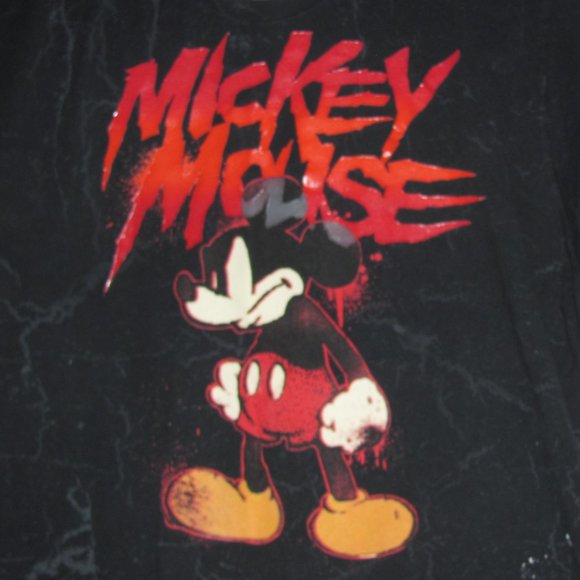 Disney Other - Mens' Disney Angry Mickey Mouse Distressed Paint Splatter Graphic Tee Size XXL